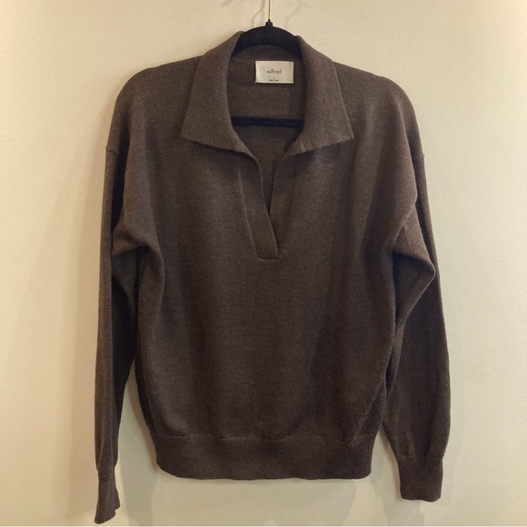 WILFRED Sz S Clara 100% Merino Wool Oversized Soft Long Sleeve Sweater Aritzia - Picture 2 of 12